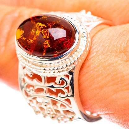 Large Baltic Amber Ring Size 8.75 (925 Sterling Silver) RING136359