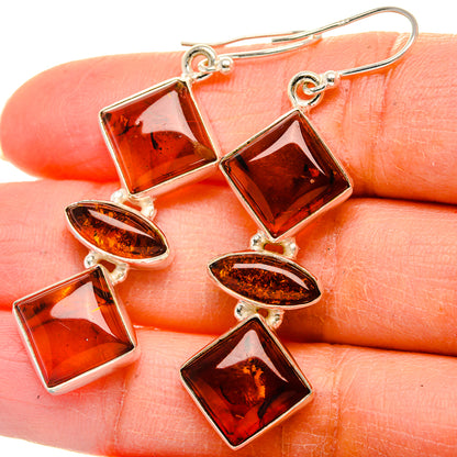 Baltic Amber Earrings 2" (925 Sterling Silver) EARR431778