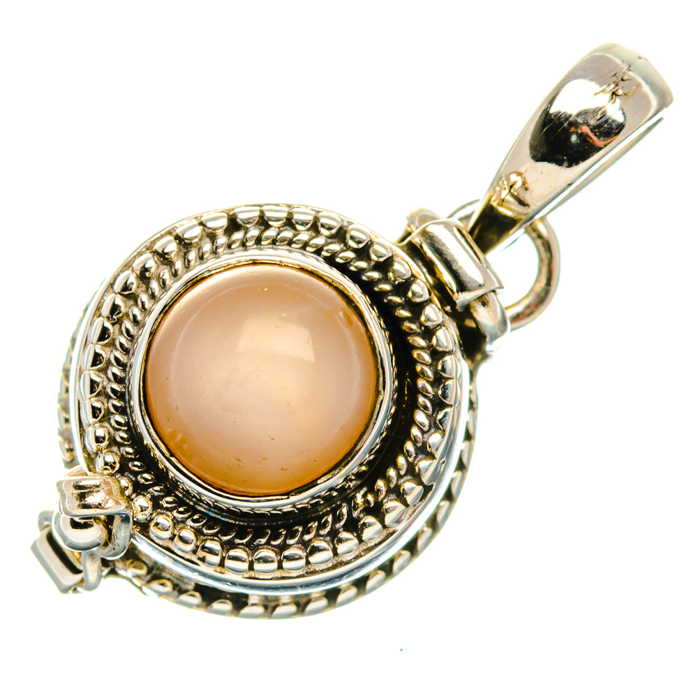 Poison Peach Moonstone Pendant 1 1/8" (925 Sterling Silver) PD37440