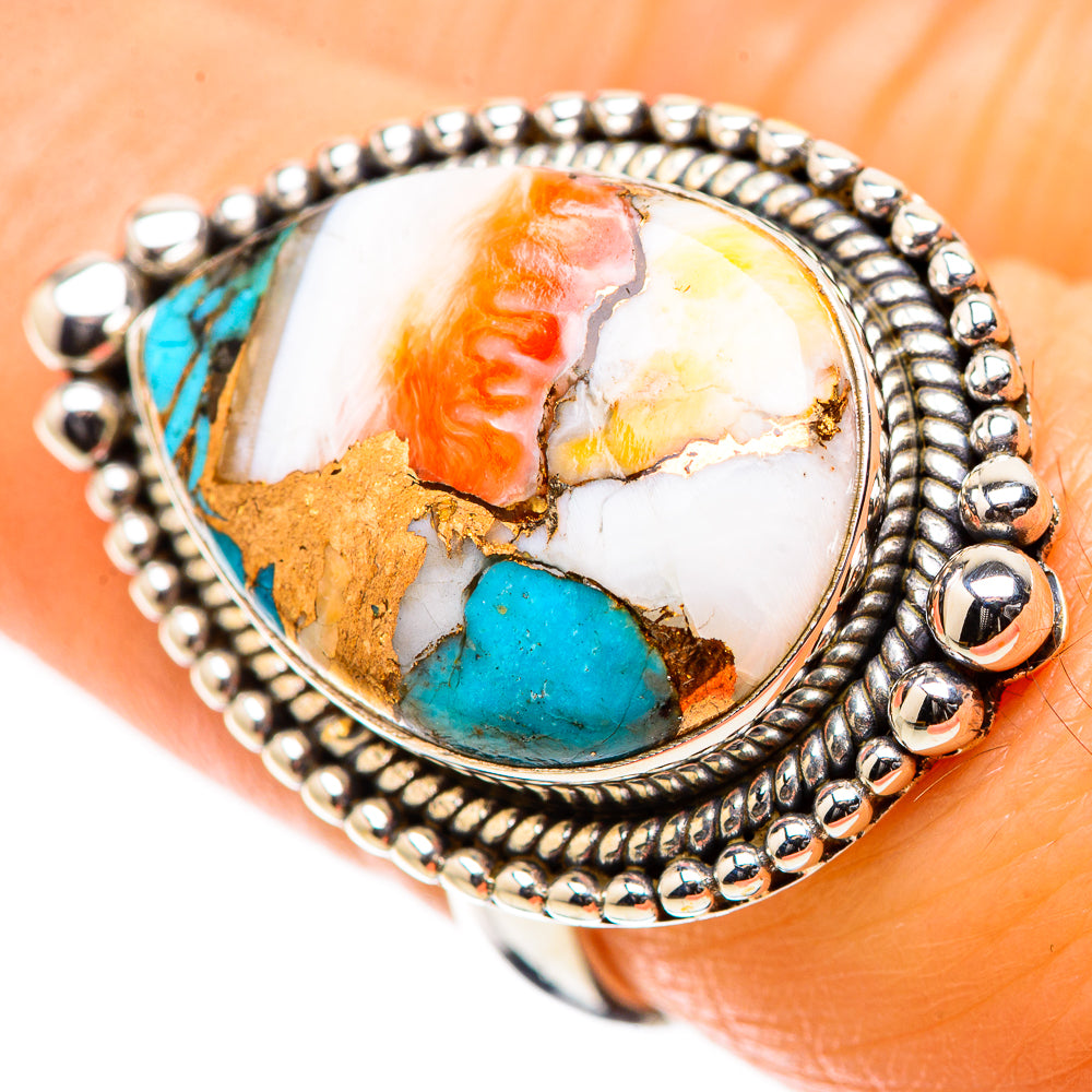 Ana Silver Co Spiny Oyster Turquoise Ring Size 7.25 (925 Sterling Silver)
