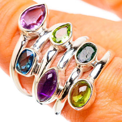 Ana Silver Co Amethyst, Peridot, Blue Quartz Ring Size 8.25 (925 Sterling Silver)