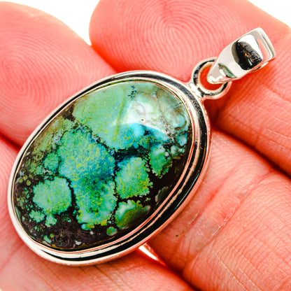 Tibetan Turquoise Pendant 1 5/8" (925 Sterling Silver) PD36985