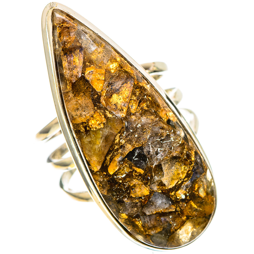 Large Brecciated Labradorite 925 Sterling Silver Ring Size 8.5 (925 Sterling Silver) RING137754