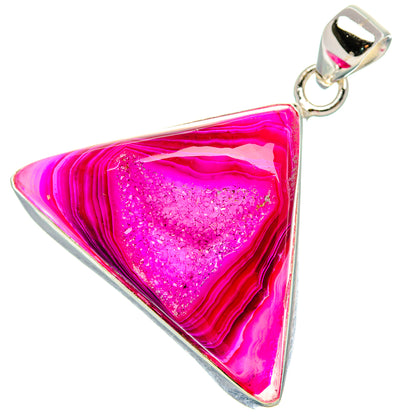 Pink Window Druzy Pendant 1 1/2"  (925 Sterling Silver) PD37254