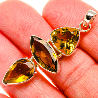 Faceted Citrine Pendant 1 7/8" (925 Sterling Silver) PD37532