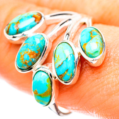 Blue Copper Composite Turquoise Ring Size 9.5 (925 Sterling Silver) RING136486