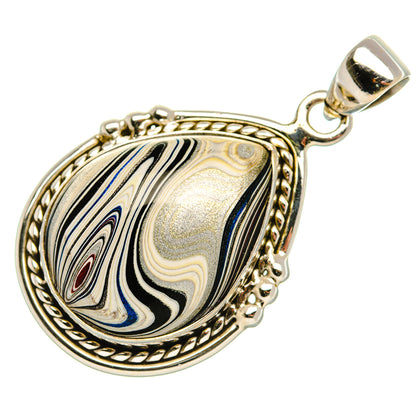 Fordite Pendant 1 1/2" (925 Sterling Silver) PD37579