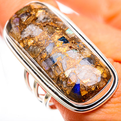 Gigantic Brecciated Labradorite 925 Sterling Silver Ring Size 10.25 (925 Sterling Silver) RING137752