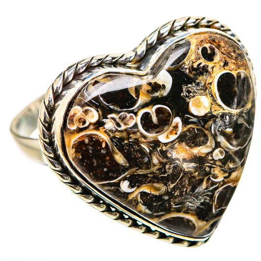 Large Turritella Agate Ring Size 12.75 (925 Sterling Silver) RING135586