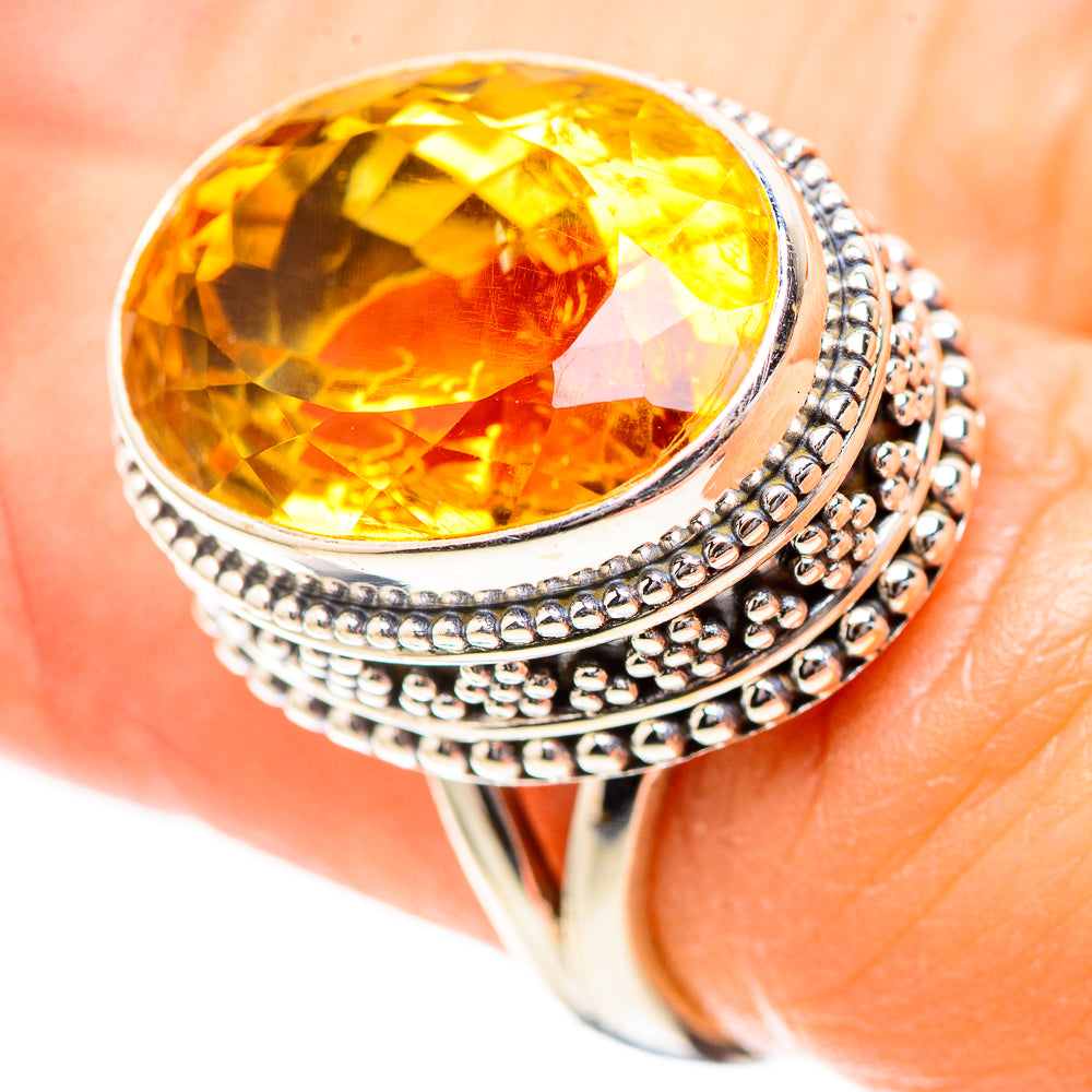 Faceted Citrine 925 Sterling Silver Ring Size 6.25 (925 Sterling Silver) RING137283