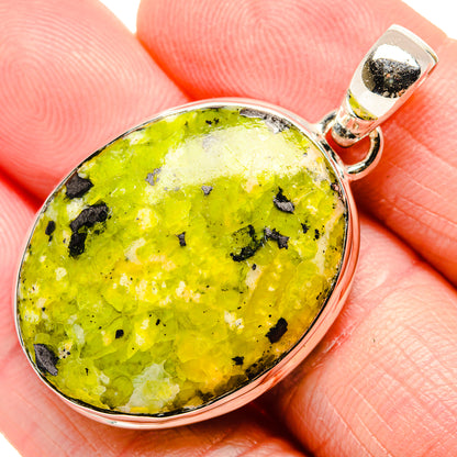 Lemon Jasper Pendant 1 3/4" (925 Sterling Silver) PD36315