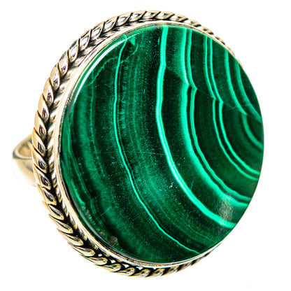 Huge Malachite Ring Size 6.75 (925 Sterling Silver) RING135946