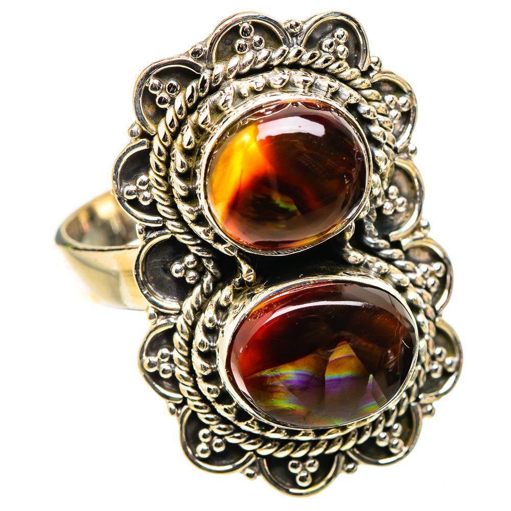 Ana Silver Co Large Mexican Fire Agate Ring Size 7.75 (925 Sterling Silver)