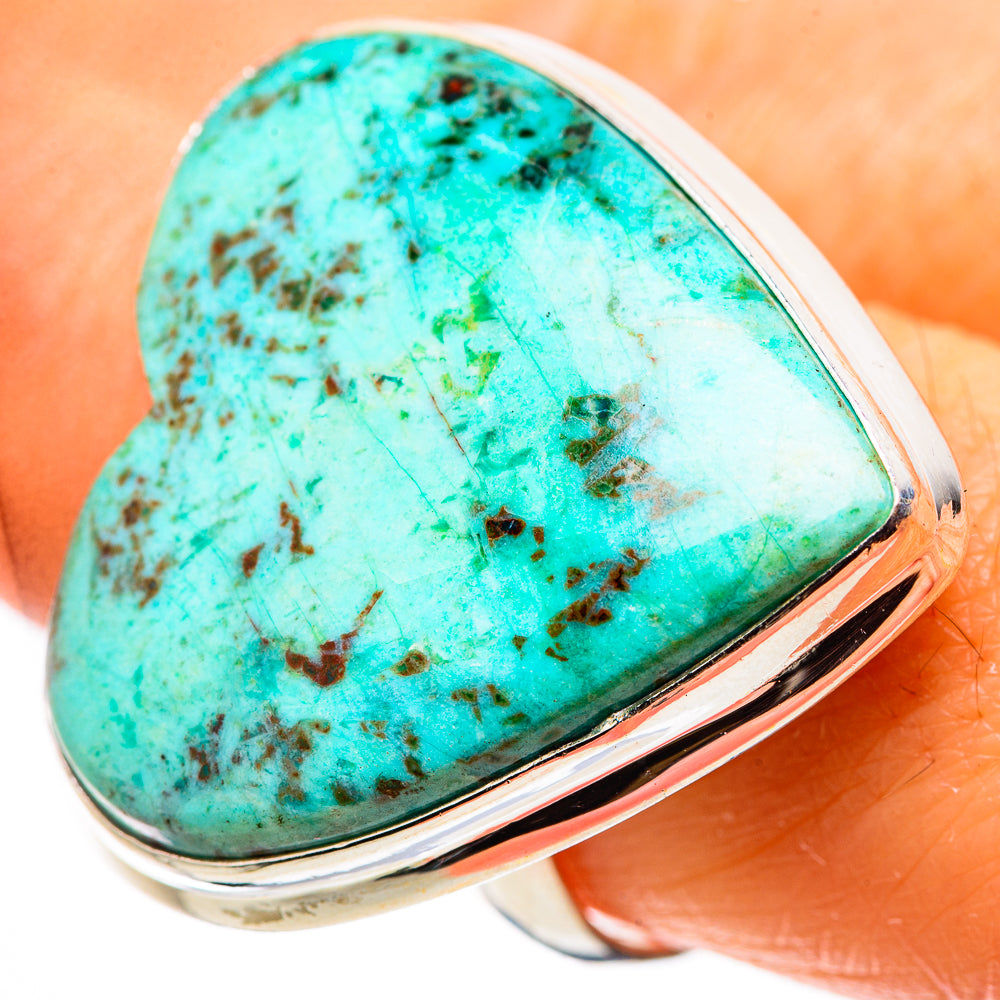 Large African Turquoise Jasper Ring Size 9 (925 Sterling Silver) RING136074