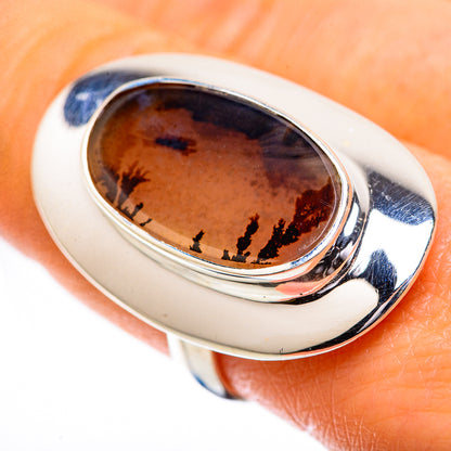 Scenic Dendritic Agate Ring Size 8.25 (925 Sterling Silver) RING135824