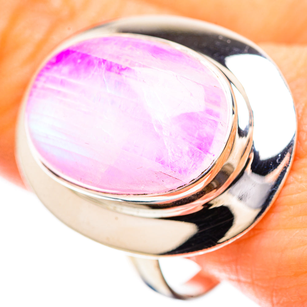 Large Pink Moonstone Ring Size 11 (925 Sterling Silver) RING136543