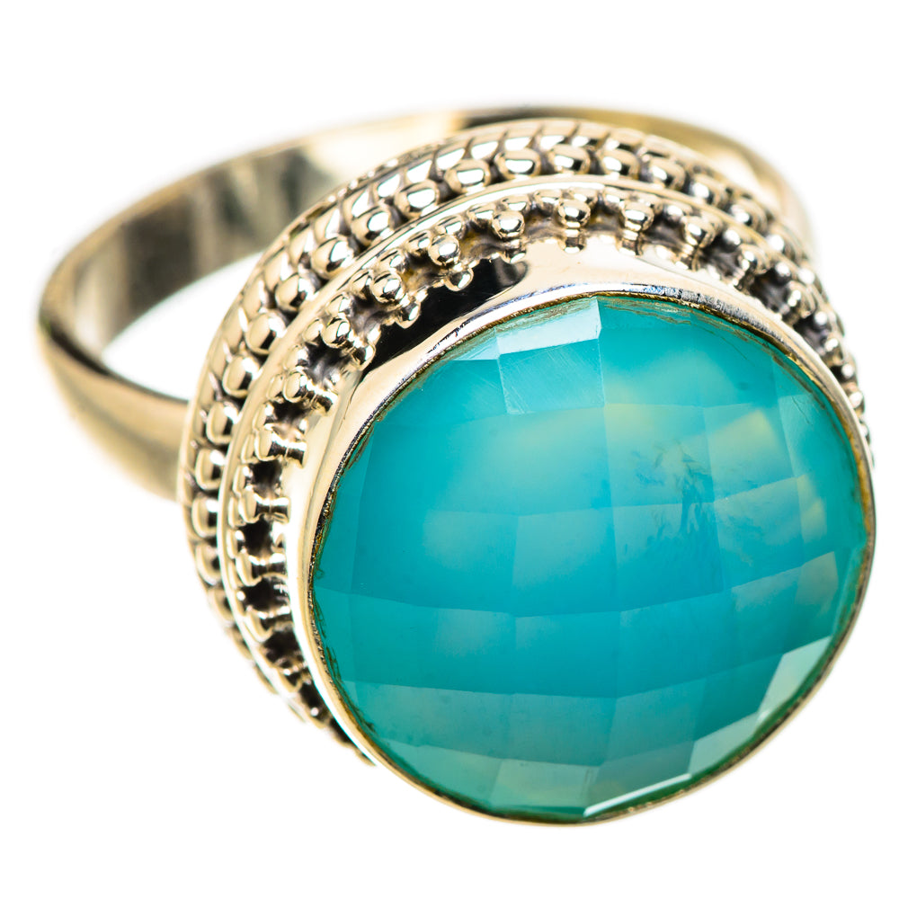 Ana Silver Co Aqua Chalcedony Ring Size 8.25 (925 Sterling Silver)