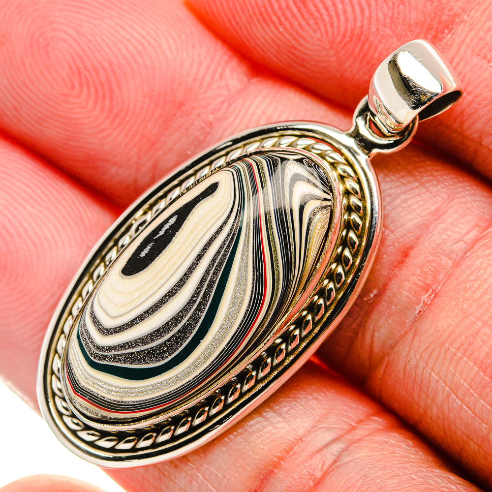 Fordite Pendant 1 5/8" (925 Sterling Silver) PD37584