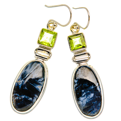 Ana Silver Co Pietersite, Peridot Earrings 2" (925 Sterling Silver)