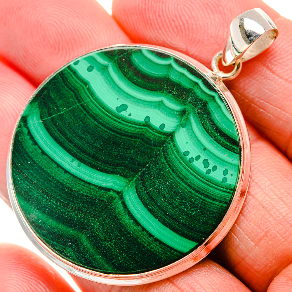 Malachite Pendant 2" (925 Sterling Silver) PD37299