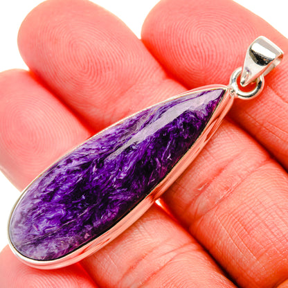 Charoite Pendant 2 1/4" (925 Sterling Silver) PD37522