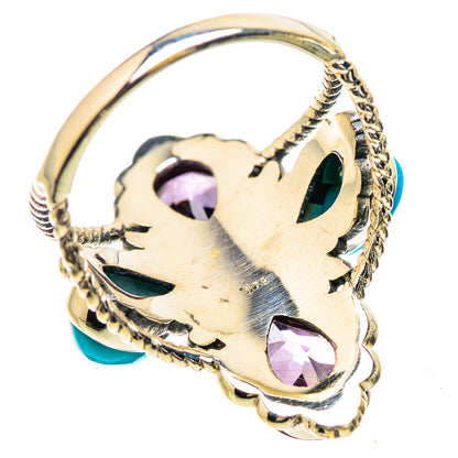Large Faceted Amethyst, Sleeping Beauty Turquoise Ring Size 9.5 (925 Sterling Silver) RING135388