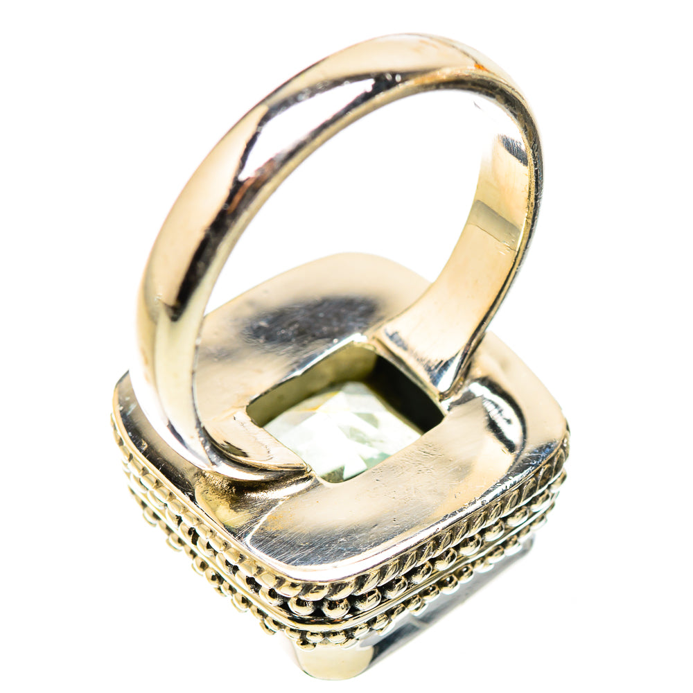 Ana Silver Co Faceted Green Amethyst Ring Size 6.5 (925 Sterling Silver)