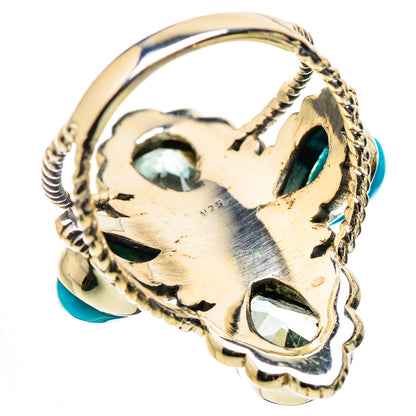 Ana Silver Co Large Blue Topaz, Sleeping Beauty Turquoise Ring Size 7.5 (925 Sterling Silver)