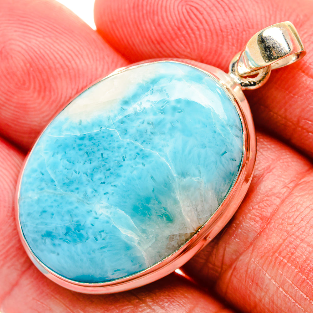 Larimar Pendant 1 5/8"  (925 Sterling Silver) PD37167