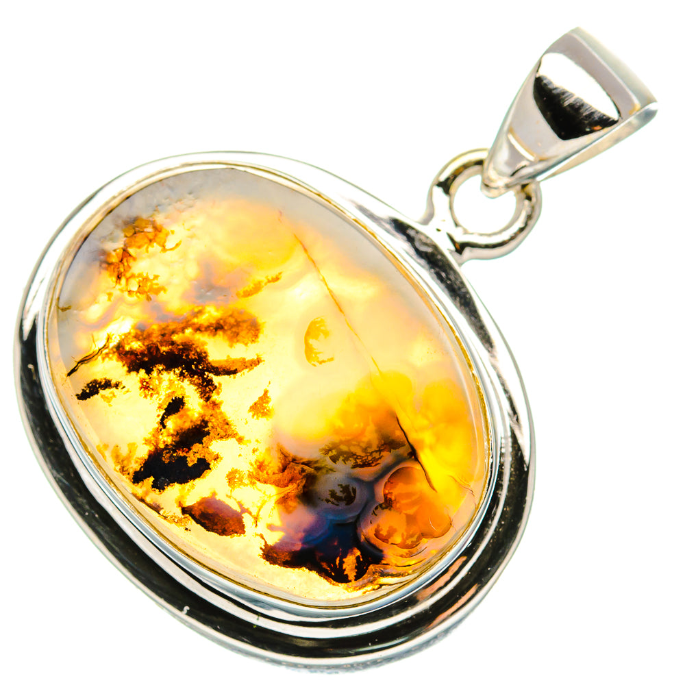 Scenic Dendritic Agate Pendant 1 1/4"  (925 Sterling Silver) PD37275