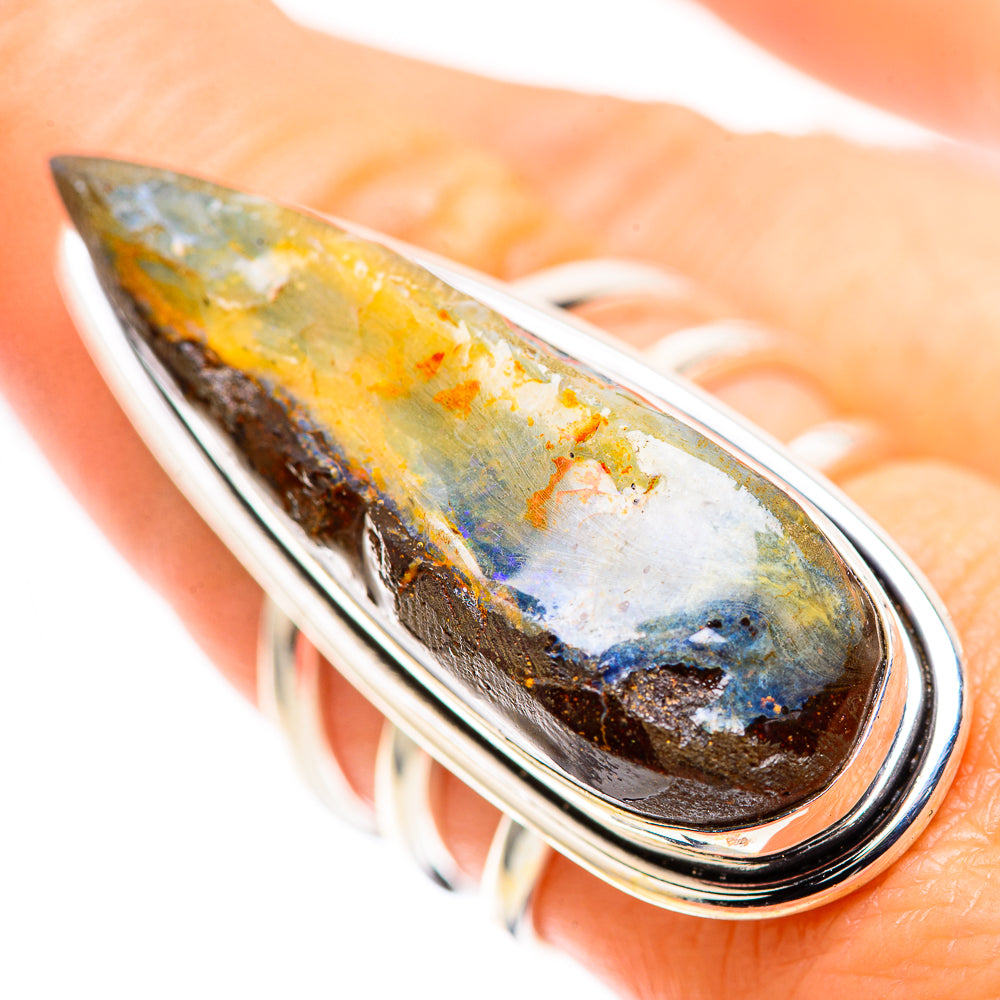 Large Australian Boulder Opal Ring Size 8 (925 Sterling Silver) RING136964