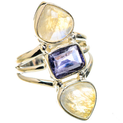 Ana Silver Co Faceted Tanzanite, Rainbow Moonstone Ring Size 6.5 (925 Sterling Silver)