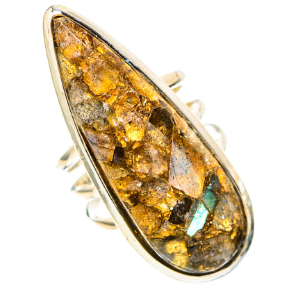 Large Brecciated Labradorite 925 Sterling Silver Ring Size 6.25 (925 Sterling Silver) RING137346