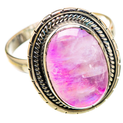 Large Pink Moonstone Ring Size 13.5 (925 Sterling Silver) RING135704