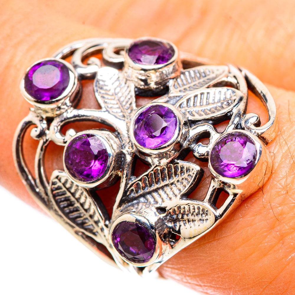 Faceted Amethyst 925 Sterling Silver Ring Size 8 (925 Sterling Silver) RING137655