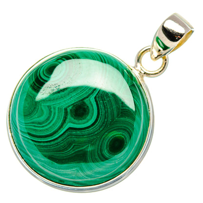 Malachite Pendant 1 1/2" (925 Sterling Silver) PD37300