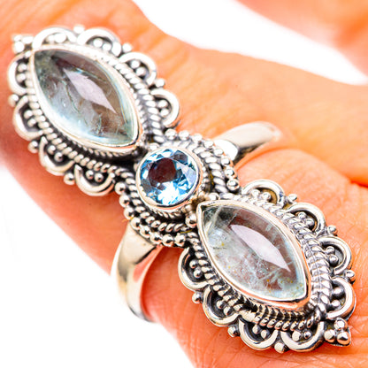 Large Natural Aquamarine, Blue Topaz 925 Sterling Silver Ring Size 8.25 (925 Sterling Silver) RING137745