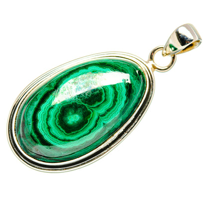 Malachite Pendant 1 3/4"  (925 Sterling Silver) PD36919