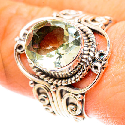 Faceted Green Amethyst 925 Sterling Silver Ring Size 9 (925 Sterling Silver) RING137452