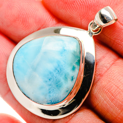 Larimar 925 Sterling Silver Pendant 1 5/8" (925 Sterling Silver) PD37616