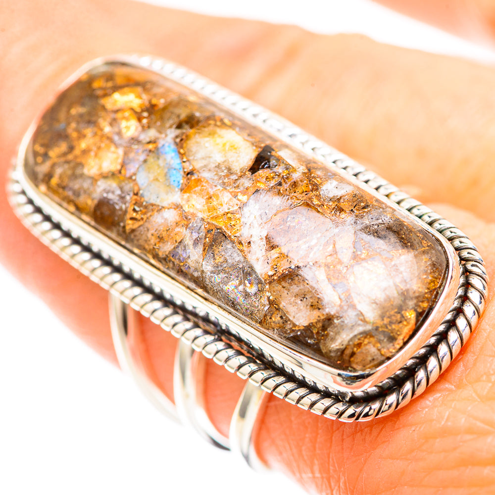 Large Brecciated Labradorite Ring Size 8 (925 Sterling Silver) RING137149