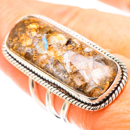 Large Brecciated Labradorite Ring Size 8 (925 Sterling Silver) RING137149
