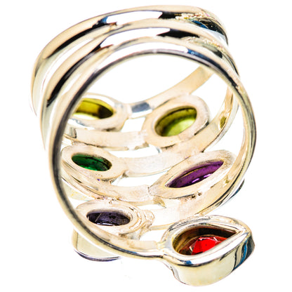 Large Garnet, Amethyst, Peridot, Tanzanite, Emerald Ring Size 8 (925 Sterling Silver) RING135929