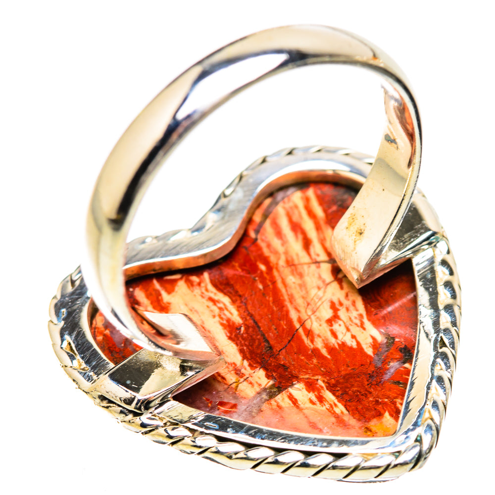 Large Brecciated Red Jasper Ring Size 10 (925 Sterling Silver) RING135381