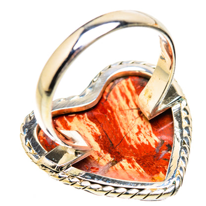 Large Brecciated Red Jasper Ring Size 10 (925 Sterling Silver) RING135381