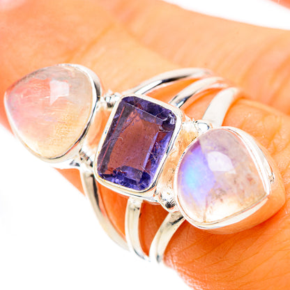 Ana Silver Co Faceted Tanzanite, Rainbow Moonstone Ring Size 6.5 (925 Sterling Silver)