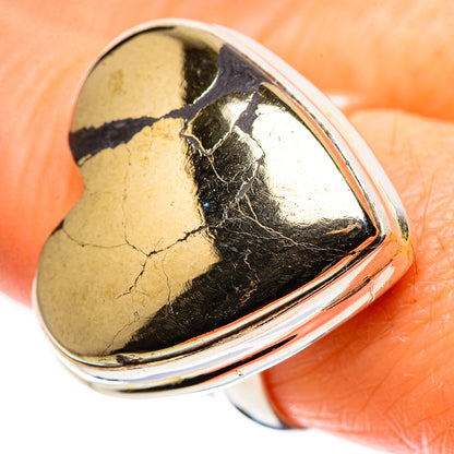Large Pyrite In Black Onyx Ring Size 8 (925 Sterling Silver) RING136127