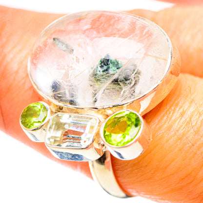 Large Green Quartz Crystal, Green Amethyst, Peridot Ring Size 8.75 (925 Sterling Silver) RING136344
