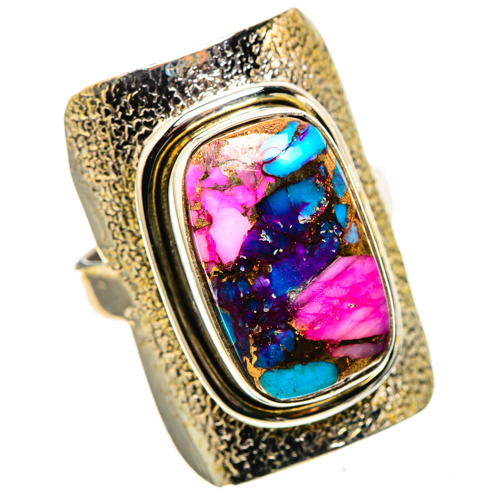 Kingman Pink Dahlia Turquoise 925 Sterling Silver Ring Size 7 (925 Sterling Silver) RING137685