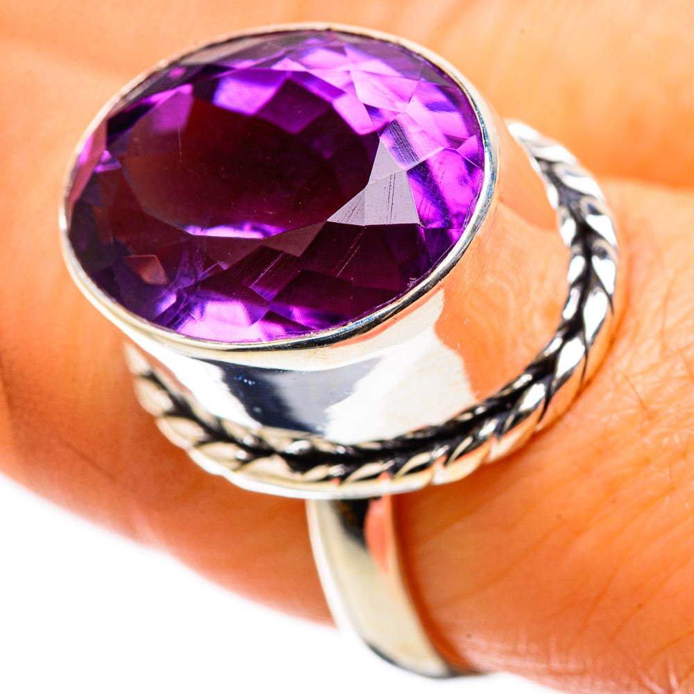 Ana Silver Co Faceted Amethyst Ring Size 8 (925 Sterling Silver)